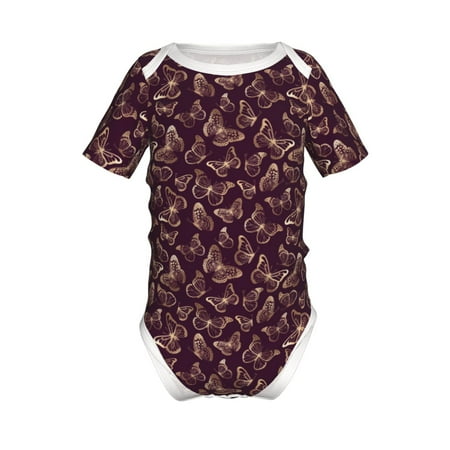 

Junzan Beautiful Purple Butterflies Print Short-Sleeve Baby Climbing Clothes Bodysuits for Infant One-Piece for Baby Boys & Girls Baby Clothes Baby Romper with Snap Closure-2 Years