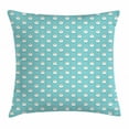 thumbnail image 1 of Goat Throw Pillow Cushion Cover, Retro Style Animal Pattern with Dots Hearts and Cartoon Goat Figures, Decorative Square Accent Pillow Case, 18 X 18 Inches, Pale Sea Green Tan Rose, by Ambesonne, 1 of 2