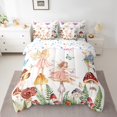 thumbnail image 2 of Feelyou Kawaii Fairy Elf Twin Bedding Sets 7-Piece, Jungle Mushroom Plant Bedding Comforter Set, Dreamy Butterfly Animal Reversible Sheet Sets, Microfiber Bedroom Decor, 2 of 8
