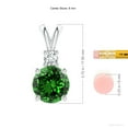 thumbnail image 3 of ANGARA Lab Grown 1.75 Ct Emerald V-Bale Pendant with Lab Diamond for Women in 925 Sterling Silver (Size-8mm) | May Birthstone, Anniversary, Jewelry Gift for Women | Lab-Grown Emerald Necklace, 3 of 8