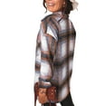 thumbnail image 3 of Fantaslook Womens Plaid Shirts Flannel Shacket Jacket Long Sleeve Button Down Boyfriend Shirt Coats, 3 of 7
