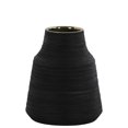 thumbnail image 1 of Round Ceramic Vase With Combed Design, Small, Black, 1 of 1
