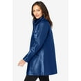 thumbnail image 3 of Jessica London Women's Plus Size A-Line Zip Front Leather Jacket, 3 of 6