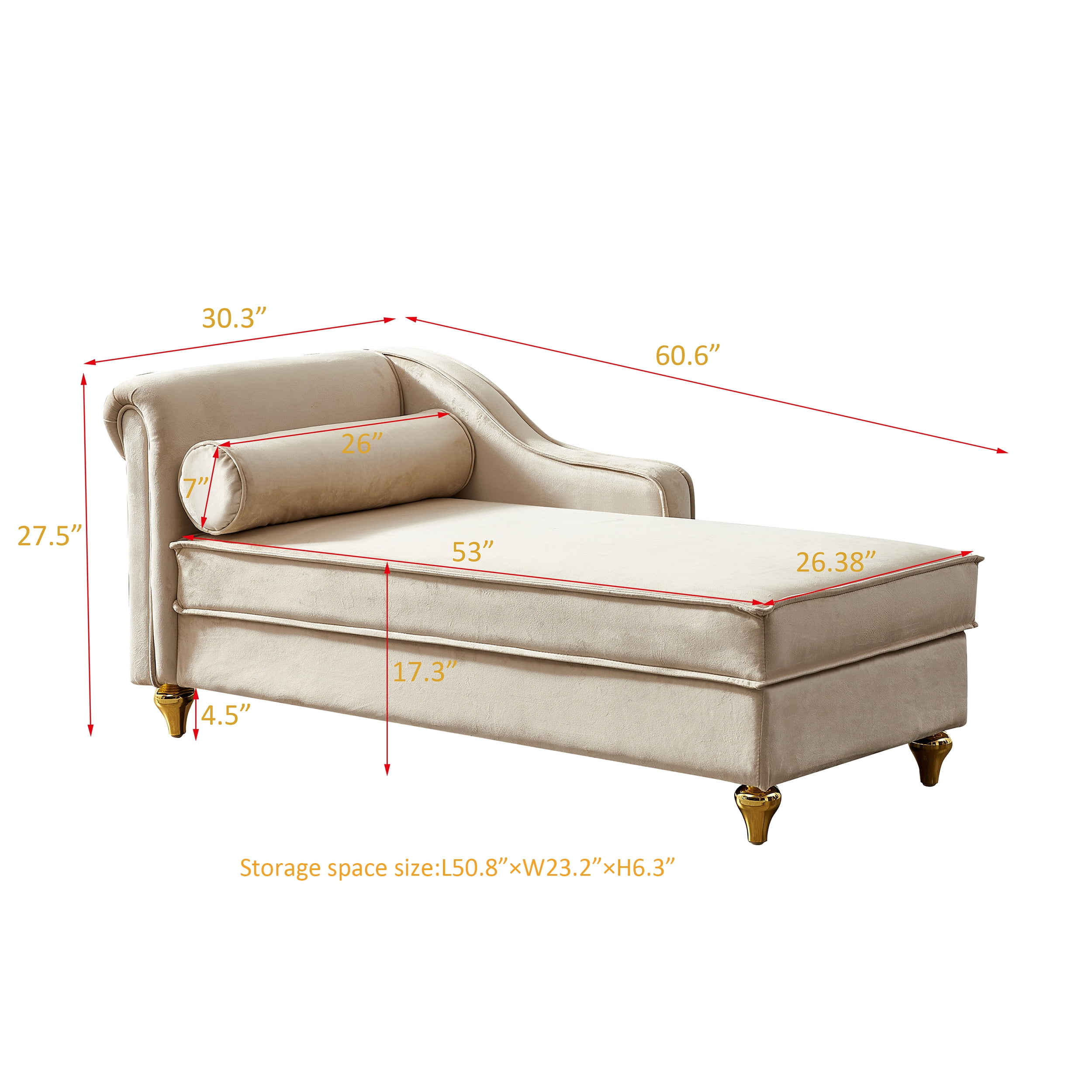 DEALTOPS Futon Sofa Chair with Storage Lounge Couch Modern Upholstered Sofa Recliner Lounge Chair for Living Room- Beige