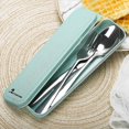thumbnail image 2 of Reusable Utensils Set with case 4pcs Stainless Steel Reusable Silverware for Lunch for Lunch Box Dorm Work School, Picnic Easy to Clean,Camping Cutlery Set,Lunch Box for Men Dishwasher Safe, 2 of 8
