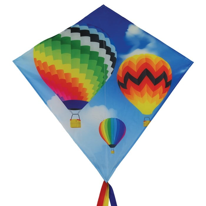In the Breeze Hot Air Balloon 30 Inch Diamond Kite Fun, Easy Flying