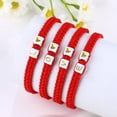 thumbnail image 3 of Handmade Black Red Rope Initial Letter A J M K Matching Bracelets for Boyfriend Girlfriend Gifts for Couples Son Daughter Love Jewelry, 3 of 7
