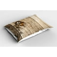 thumbnail image 2 of Ambesonne Savannah Pillow Sham 2 Pack, Siberian Wild Tiger Eye, 26"x20", Tan, 2 of 3