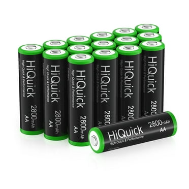 HiQuick 2800mAh AA Rechargeable Batteries High Capacity Performance, Per-Charged 1.2V AA Batteries Pack of 16