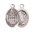 thumbnail image 2 of .925 Sterling Silver Saint Cecilia Choir Medal Pendant on 24 Inch Endless Rhodium Plated Heavy Curb Brass Chain, Catholic Religious Necklace -Made in USA- Deluxe Velvet Gift Box, 2 of 6