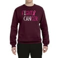thumbnail image 2 of Fight Cancer Ribbon Unisex Crewneck Graphic Sweatshirt, Maroon, Large, 2 of 3