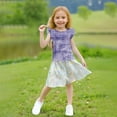 thumbnail image 6 of MKOSPLRT Girls' Tie Dye Tops Ruffle Sleeve Crew Neck Summer Shirts Casaul Loose T Shirts Breathable Going Out Tshirts 3-14 Years, 6 of 9