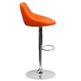 thumbnail image 3 of Contemporary Orange Vinyl Bucket Seat Adjustable Height Barstool with Diamond Pattern Back and Chrome Base, 3 of 9