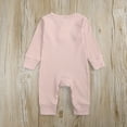 thumbnail image 5 of Newborn Baby Solid Color Jumpsuit Spring and Autumn Long-Sleeved Clothes Set Girls Boys Cotton Jumpsuit 0-24M, 5 of 8