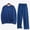 Navy, variant on Swuxness Mens 2-Piece Set Long Sleeved Round Neck Tops Summer Fitness Home Wear Casual Long Pants