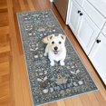 thumbnail image 1 of Alfombra Hallway Runner HY HAO YUN LAI vintage 2x6 con estampado floral azul, 1 of 6