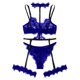 thumbnail image 2 of Gibobby Lenceria mujer sexy Conjunto de lencería sexy de encaje suave para mujer, ropa interior transparente con aros de encaje floral(Azul, M), 2 of 3