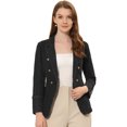 thumbnail image 1 of Chaquede mezclilde oficide trabajo de manlarcon solade jeans pamujer con bolsillos Negro M, 1 of 4