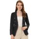 thumbnail image 1 of Chaquede mezclilde oficide trabajo de manlarcon solade jeans pamujer con bolsillos Negro M, 1 of 4