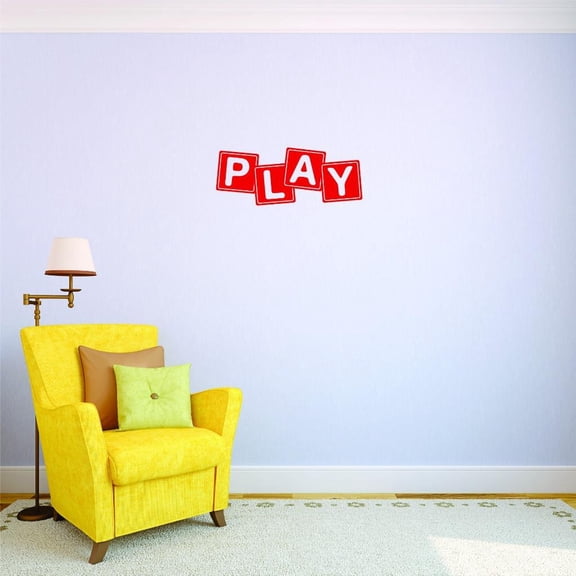 Custom Decals Play Wall Art Size: 8 X 30 Inches Color: Red