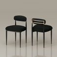 thumbnail image 4 of Morden Fort Boucle Black Dining Chairs Set of 2, Mid-Century Boucle Chairs for Kitchen, Reception, Living Room, Apartment, 4 of 6