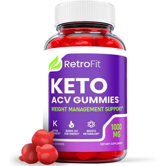 (1 Pack) Retro Fit Keto ACV Gummies - Supplement for Weight Loss - Energy & Focus Boosting Dietary Supplements for Weight Management & Metabolism - Fat Burn - 60 Gummies
