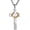 Silver, variant on Cross Necklace for Men Stainless Steel Retro Jesus Crown of Thorns Cross Pendant Necklace Christian Jewelry Gift