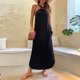 thumbnail image 2 of Vestido con hombros descubiertos, sin mangas, poliéster suave y transpirable con bolsillos, ropa de mujer, 2 of 7