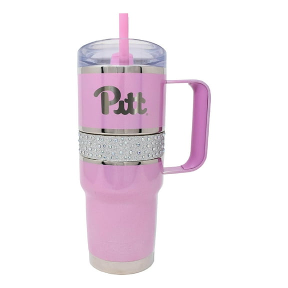 Pink Pitt Panthers 32oz. MyBevi Rhinestone Hollywood Travel Mug