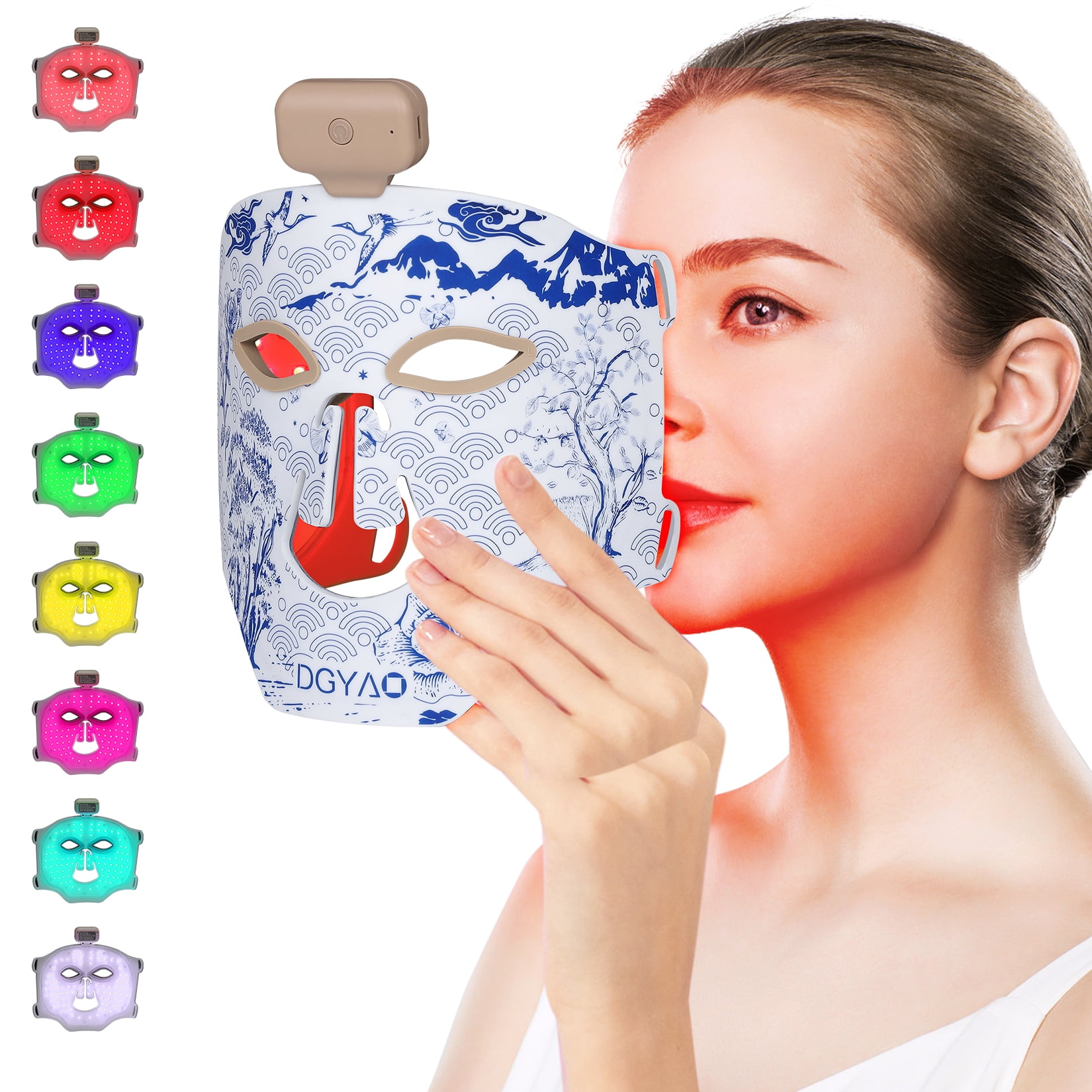 DGXINJUN Led Face Mask Light, 8 Colors LED Facial Mask Skin Care for Women Home Travel