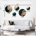 thumbnail image 4 of Designart "Marbled Euphoria Gold and Green III" Abstract Marble Metal Wall Art Set of 5 Piece, 4 of 5