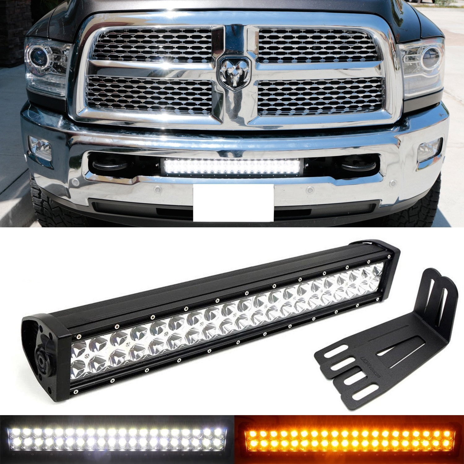 iJDMTOY Complete 20" 120W High Power Dual Color (White and Amber) LED