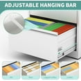 thumbnail image 5 of 2 Drawer File Cabinet with Lock,Metal Lateral File Cabinets for Home Office,Steel Wide Filing Organization Storage Cabinets for Hanging Files Letter/Legal/F4/A4 Size,Assembly Required(White), 5 of 14