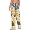 thumbnail image 6 of Men's Pajama Pants with Pockets Sleepwear Lounge Pants Stretch Casual Tropical Floral Leaves Exotic Leopard Skin, 6 of 7