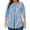 Light Blue, variant on Blmnix Flowy Women's Boho Tops V-Neck Cottagecore Light Blue Women Shirts 3/4 Sleeve Travel Blouses