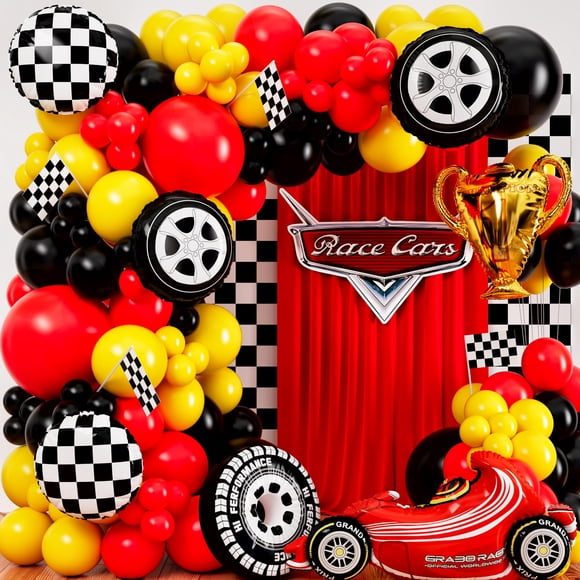 Kit de guirnalda de globos SHERYL DECOR para fiesta de autos de carrera