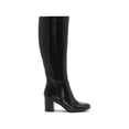 thumbnail image 2 of INC Womens Black Padded Radella Round Toe Block Heel Zip-Up Leather Boots Shoes 12 M, 2 of 2