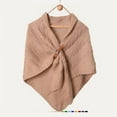 thumbnail image 5 of Triangular Scarf Shawl with Leather Buckle, 6-in-1 Wrap Poncho for Women,175*115cm,caramel, 5 of 19