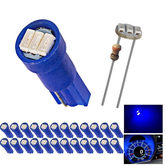 20pcs T5 74 Instrument Cluster Gauge Dash 3-SMD LED Bulb light 17 57 37 73 Blue