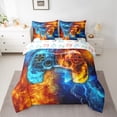 thumbnail image 2 of Homewish Abstract Gradient Gamepads 7-Piece Bedding Comforter Set for Boys Girls,Video Game King Bedding Sets,Blue Orange Ultra Soft Bed Sheets,Luxury Bedroom Decor,Reversible, 2 of 8