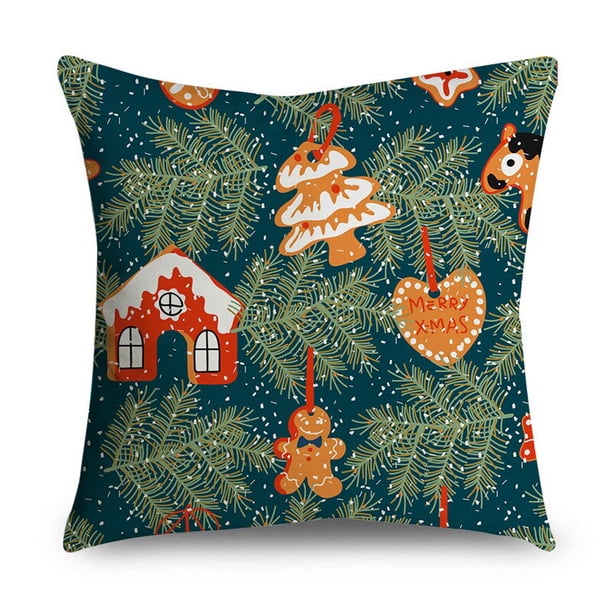 Fundas de almohada de Navidad para sofá, decoración del hogar, adorno de árbol de Navidad, muñeco de nieve, bolas, 40 cm, 45 cm, 50cm