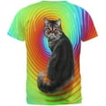 thumbnail image 2 of Trippy Hipno Cat All Over Adult T-Shirt - 2X-Large, 2 of 2