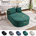 thumbnail image 5 of UHOMEPRO Oversized Chaise Lounge Sofa, Corduroy Chaise Lounge Chair with 46 Inch Wide Seat, Deep Seat Boneless Couch Floor Sofa Bed with 2 Pillows, No Assembly, Green, 5 of 10