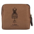 thumbnail image 1 of Coofit Portefeuille à Fermeture Éclair Mode Rétro en Lin Porte-Monnaie Sac à Argent pour Femmes, 1 of 10