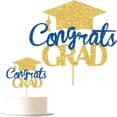 thumbnail image 2 of Luluganb 2026 Graduation Cupcake Toppers, 1 Pcs Food/Appetizer Picks for Graduation Party Mini Cake Decorations, Graduation Decorations 2026 Blue, 2 of 9