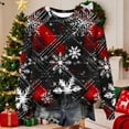 thumbnail image 4 of Women's Plus Christmas Sweaters Fashion Festive Graphic Long Sleeve Round Neck Casual Pullover Warm Tops (4XL, Black), 4 of 5