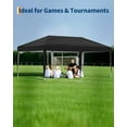 thumbnail image 5 of 10x20 Pop Up Canopy Tent with 4 Sidewalls, Heavy Duty Outdoor Canopy UPF 50+ All Season Waterproof Commercial Street Vendors Party Tents with Roller Bag, 8 Stakes & 6 Sandbags, Black, 5 of 7