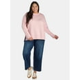 thumbnail image 2 of Time and Tru Women's Tunic Sweatshirt with High-Low Hem, Sizes XS -4X, 2 of 5
