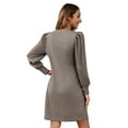 thumbnail image 2 of TEMOFON Women Sweater Dresses for Fall WinterWomen's Knit Dress Long Sleeve Casual Crew Neck Tunic Dresses with Pockets, 2 of 8