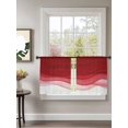 thumbnail image 2 of Sheer Curtains 54 Inch Length 2 Panels Set for Kitchen, Red Ombre Waves Semi Sheer Curtains for Windows, Abstract Art Gradient Modern Voile Window Treatments Rod Pocket Curtain, 2 of 7